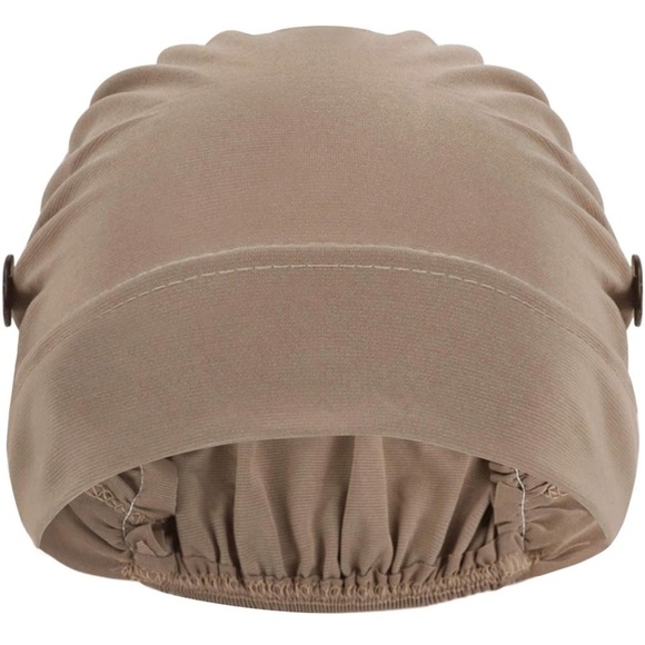 Bundle of womens Beanie Cap Elastic Sleeping Hat Button Headwrap - Picture 2 of 4